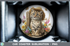 GorgeousWild Cats Bandana Summer Car Coaster design.