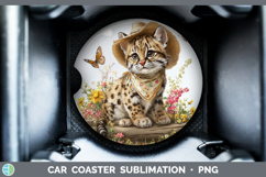 GorgeousWild Cats Bandana Summer Car Coaster design.
