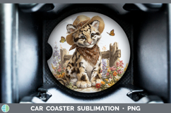 GorgeousWild Cats Bandana Summer Car Coaster design.