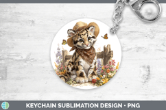 GorgeousWild Cats Bandana Summer Keychain design.
