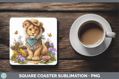 GorgeousWild Cats Bandana Summer Square Coaster design.