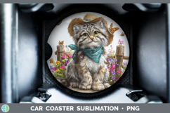 GorgeousWild Cats Bandana Summer Car Coaster design.