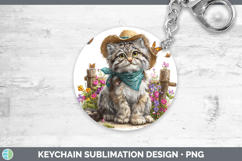 GorgeousWild Cats Bandana Summer Keychain design.
