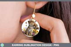 GorgeousWild Cats Bandana Summer Round Earrings design.