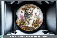 GorgeousWild Cats Bandana Summer Car Coaster design.