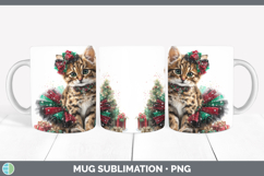 GorgeousWild Cats Cute Christmas Mug Wrap design.