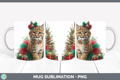GorgeousWild Cats Cute Christmas Mug Wrap design.