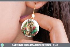 GorgeousWild Cats Cute Christmas Round Earrings design.