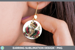 GorgeousWild Cats Cute Christmas Round Earrings design.