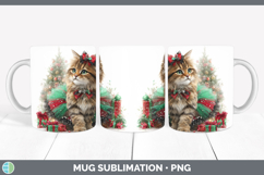 GorgeousWild Cats Cute Christmas Mug Wrap design.