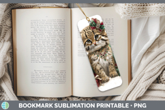 GorgeousWild Cats Cute Christmas Bookmark design.