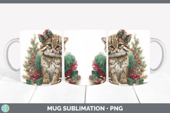 GorgeousWild Cats Cute Christmas Mug Wrap design.