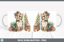 GorgeousWild Cats Cute Christmas Mug Wrap design.