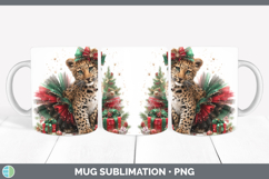GorgeousWild Cats Cute Christmas Mug Wrap design.