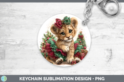 GorgeousWild Cats Cute Christmas Keychain design.