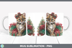 GorgeousWild Cats Cute Christmas Mug Wrap design.