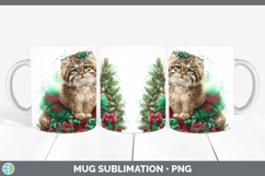 GorgeousWild Cats Cute Christmas Mug Wrap design.