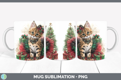 GorgeousWild Cats Cute Christmas Mug Wrap design.