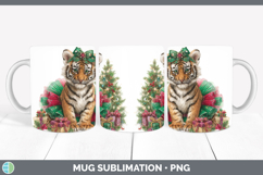 GorgeousWild Cats Cute Christmas Mug Wrap design.