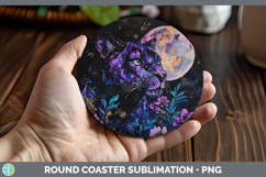 GorgeousWild Cats Galaxy Round Coaster design.