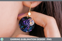 GorgeousWild Cats Galaxy Round Earrings design.