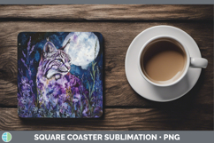 GorgeousWild Cats Galaxy Square Coaster design.