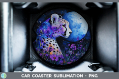 GorgeousWild Cats Galaxy Car Coaster design.