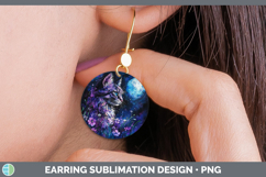 GorgeousWild Cats Galaxy Round Earrings design.