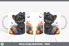 GorgeousWild Cats Halloween Mug Wrap design.