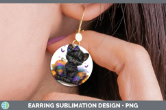 GorgeousWild Cats Halloween Round Earrings design.