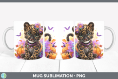 GorgeousWild Cats Halloween Mug Wrap design.