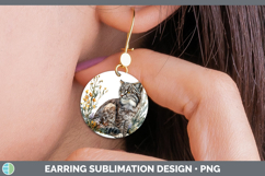 GorgeousWild Cats Round Earrings design.