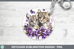 GorgeousWild Cats Purple Drips Keychain design.