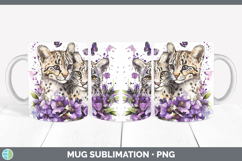 GorgeousWild Cats Purple Drips Mug Wrap design.