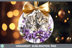 GorgeousWild Cats Purple Drips Ornament design.