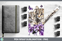GorgeousWild Cats Purple Drips Pen Wrap design.