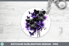 GorgeousWild Cats Purple Drips Keychain design.