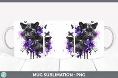 GorgeousWild Cats Purple Drips Mug Wrap design.