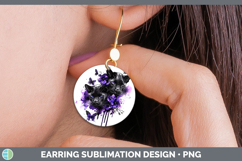 GorgeousWild Cats Purple Drips Round Earrings design.