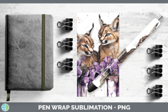 GorgeousWild Cats Purple Drips Pen Wrap design.