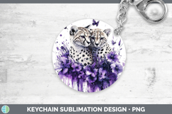 GorgeousWild Cats Purple Drips Keychain design.