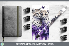 GorgeousWild Cats Purple Drips Pen Wrap design.