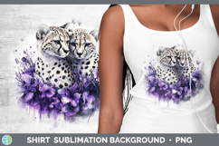GorgeousWild Cats Purple Drips Shirt design.