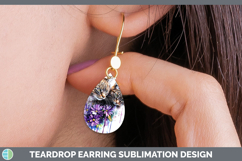 GorgeousWild Cats Purple Drips Teardrop Earrings design.