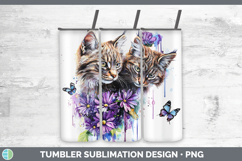 GorgeousWild Cats Purple Drips Tumbler design.