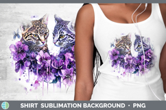 GorgeousWild Cats Purple Drips Shirt design.