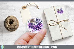 GorgeousWild Cats Purple Drips Stickers design.