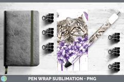 GorgeousWild Cats Purple Drips Pen Wrap design.