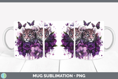 GorgeousWild Cats Purple Drips Mug Wrap design.