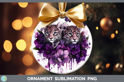 GorgeousWild Cats Purple Drips Ornament design.